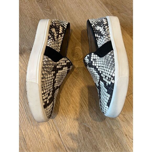 Vince python snake embossed slip on sneakers black beige size 7 leather - Picture 3 of 10